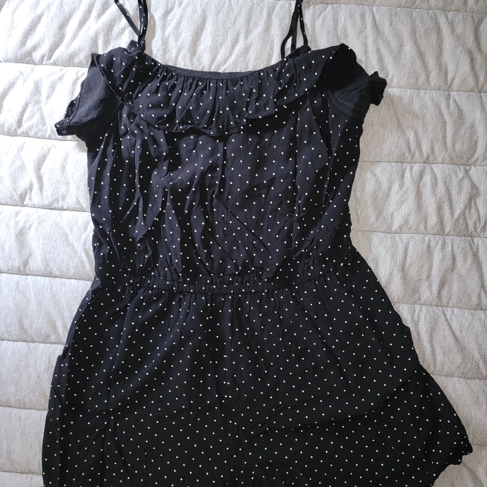 Old Navy Black Romper with Polka-dots